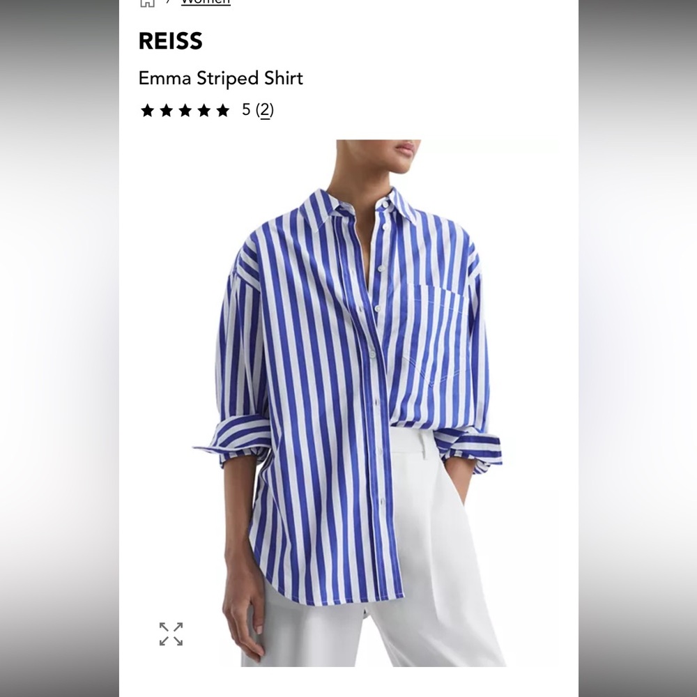 Reiss Emma blue  and White Striped Shirt